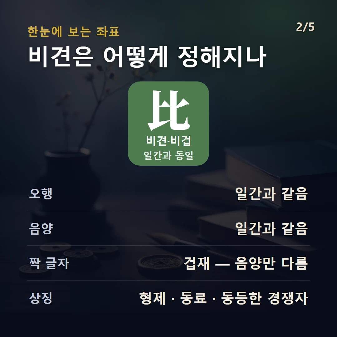 비견 구조 — 십신 비견(比肩)의 정의와 작동을 데이터로 정리