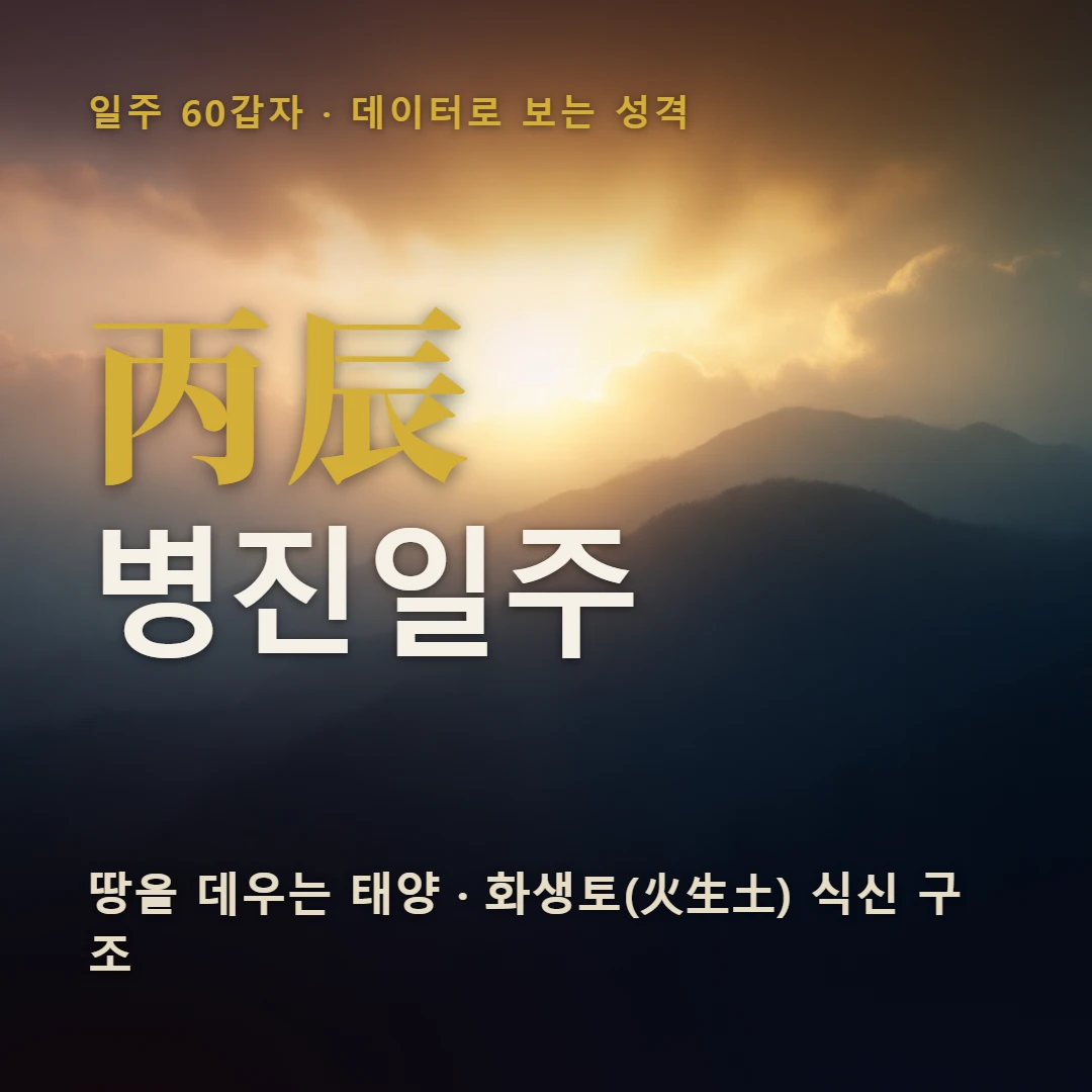병진일주 표지 — 땅을 데우는 태양 · 화생토(火生土) 식신 구조