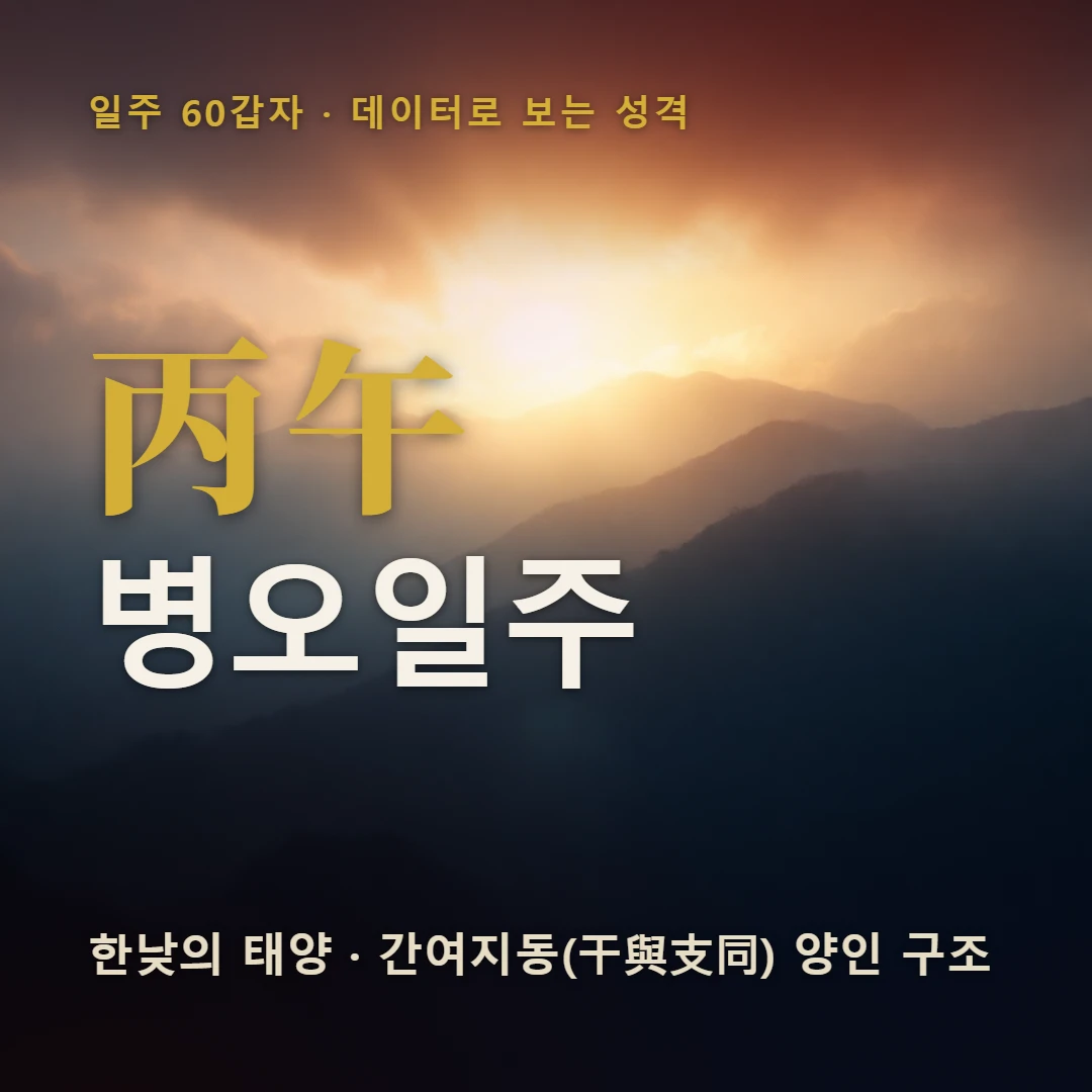 병오일주 표지 — 한낮의 태양 · 간여지동(干與支同) 양인 구조