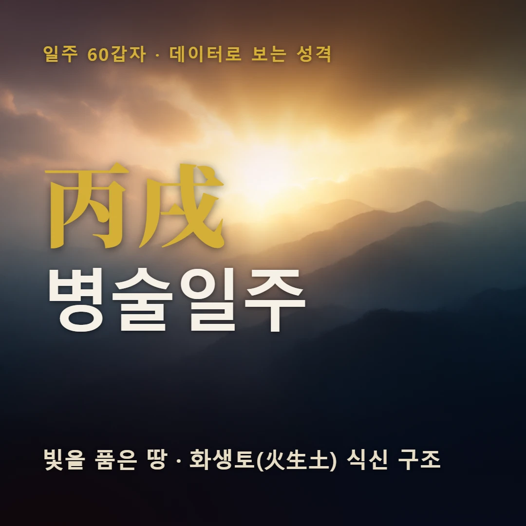 병술일주 표지 — 빛을 품은 땅 · 화생토(火生土) 식신 구조