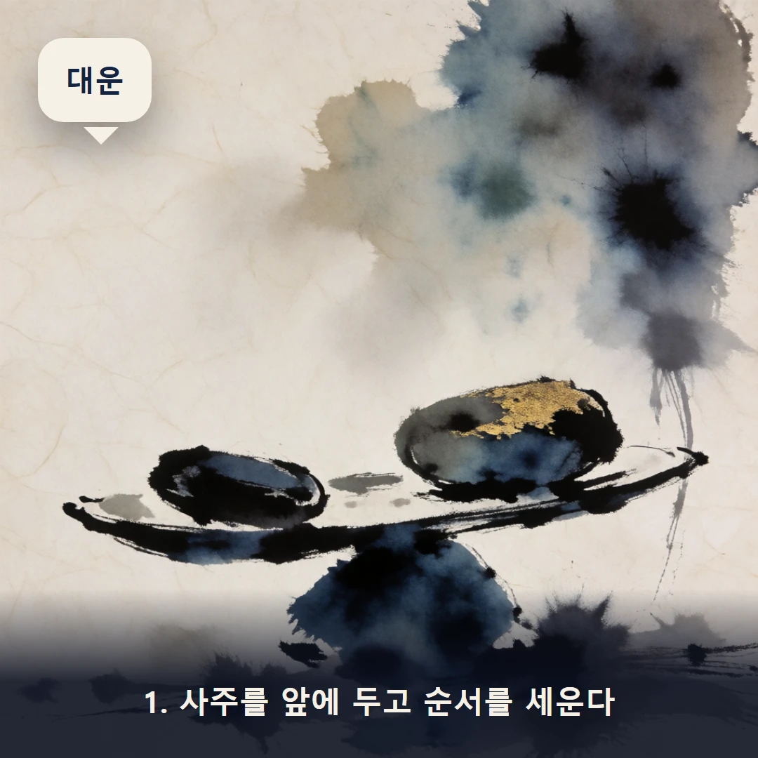 웹툰 1컷 — 1. 사주를 앞에 두고 순서를 세운다 (대운)