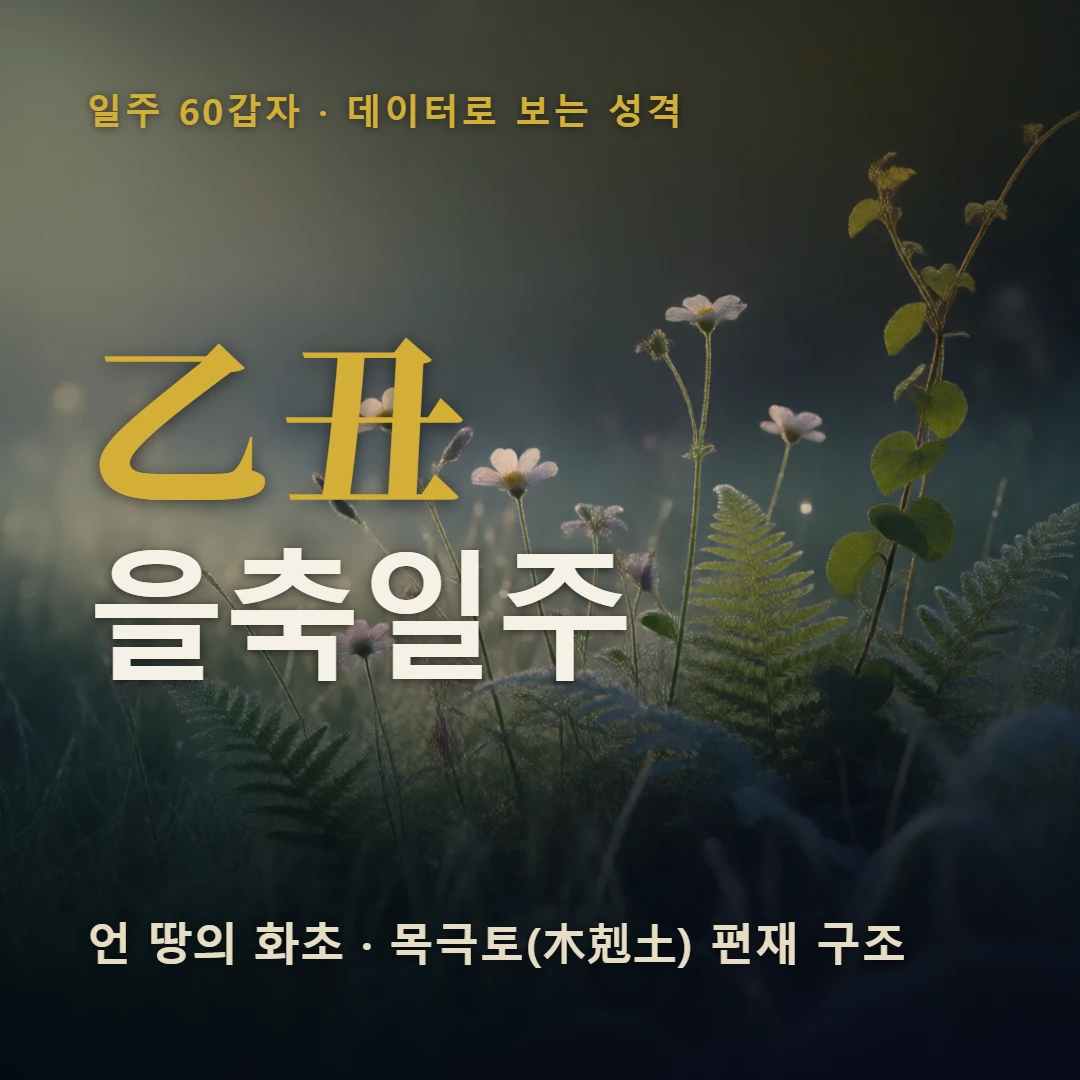 을축일주 표지 — 언 땅의 화초 · 목극토(木剋土) 편재 구조