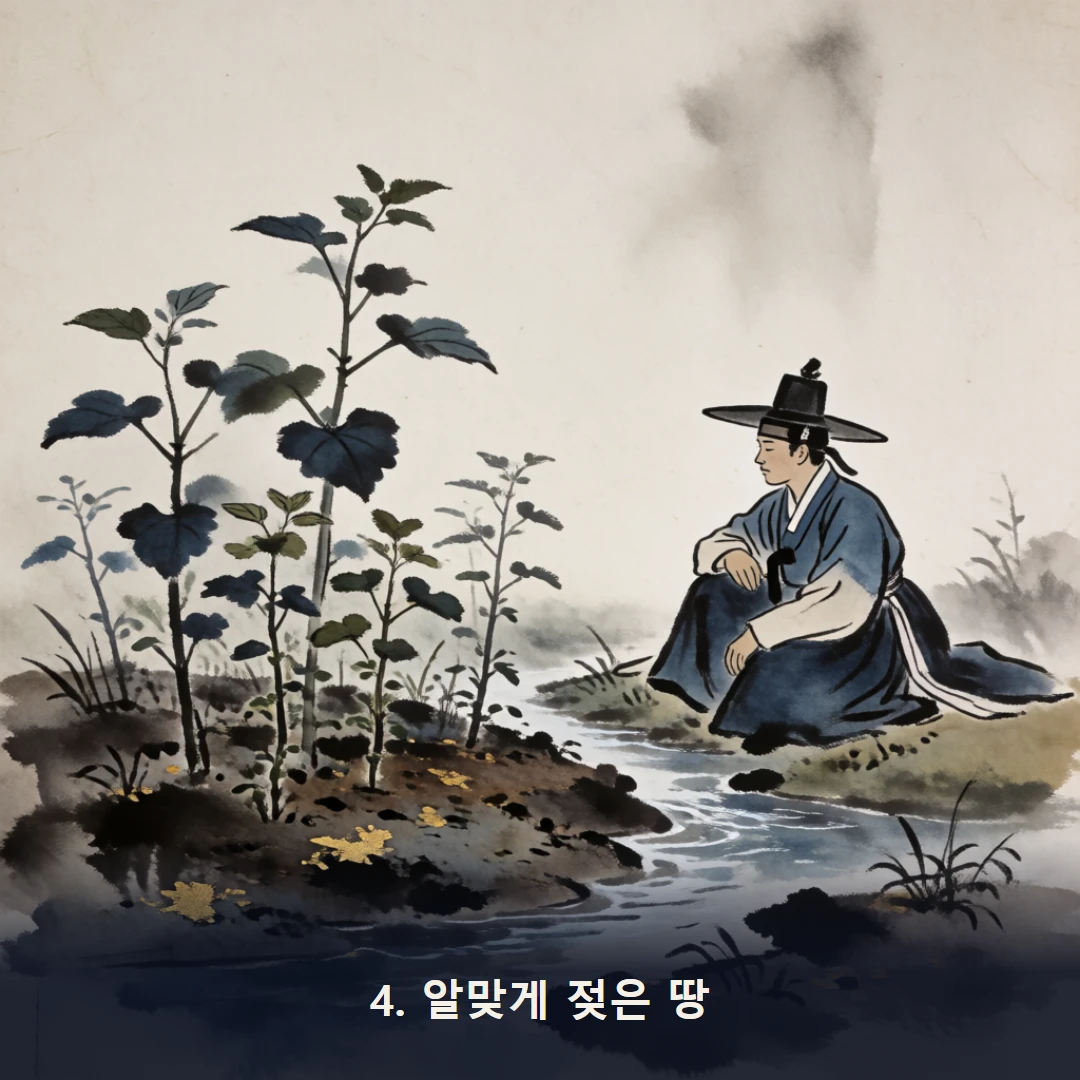 웹툰 4컷 — 4. 알맞게 젖은 땅