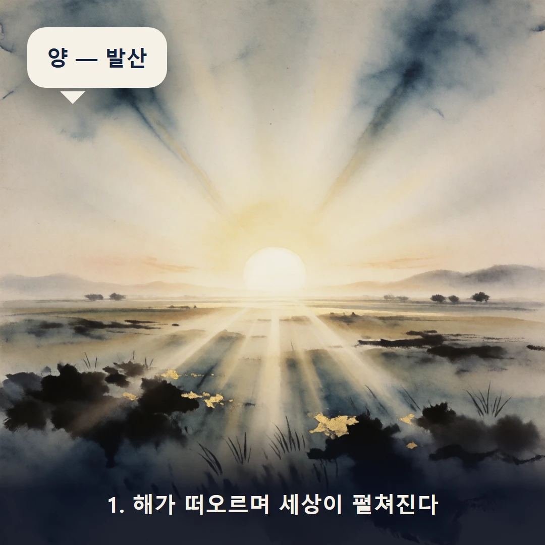 웹툰 1컷 — 1. 해가 떠오르며 세상이 펼쳐진다 (양 — 발산)