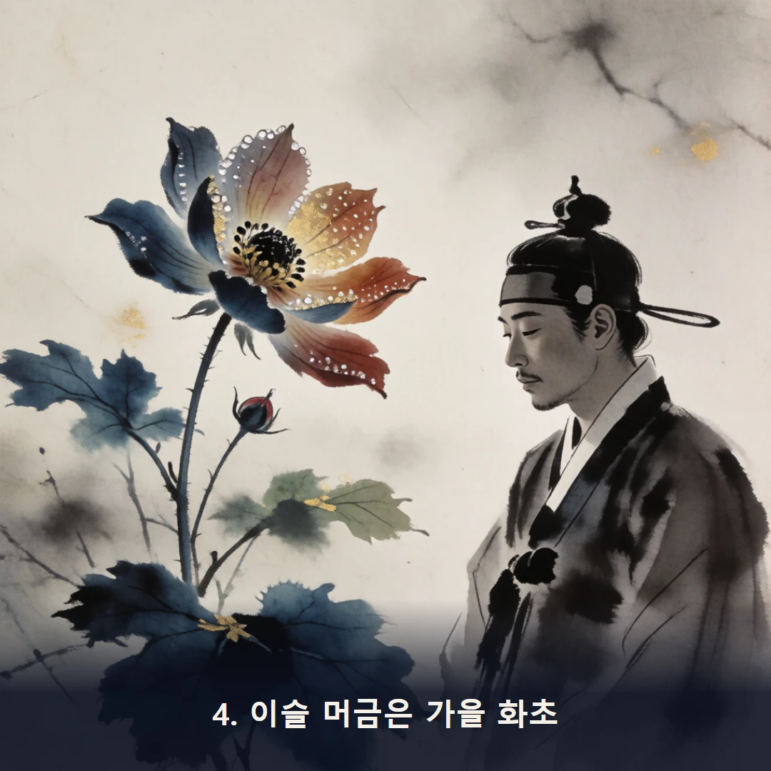 웹툰 4컷 — 4. 이슬 머금은 가을 화초