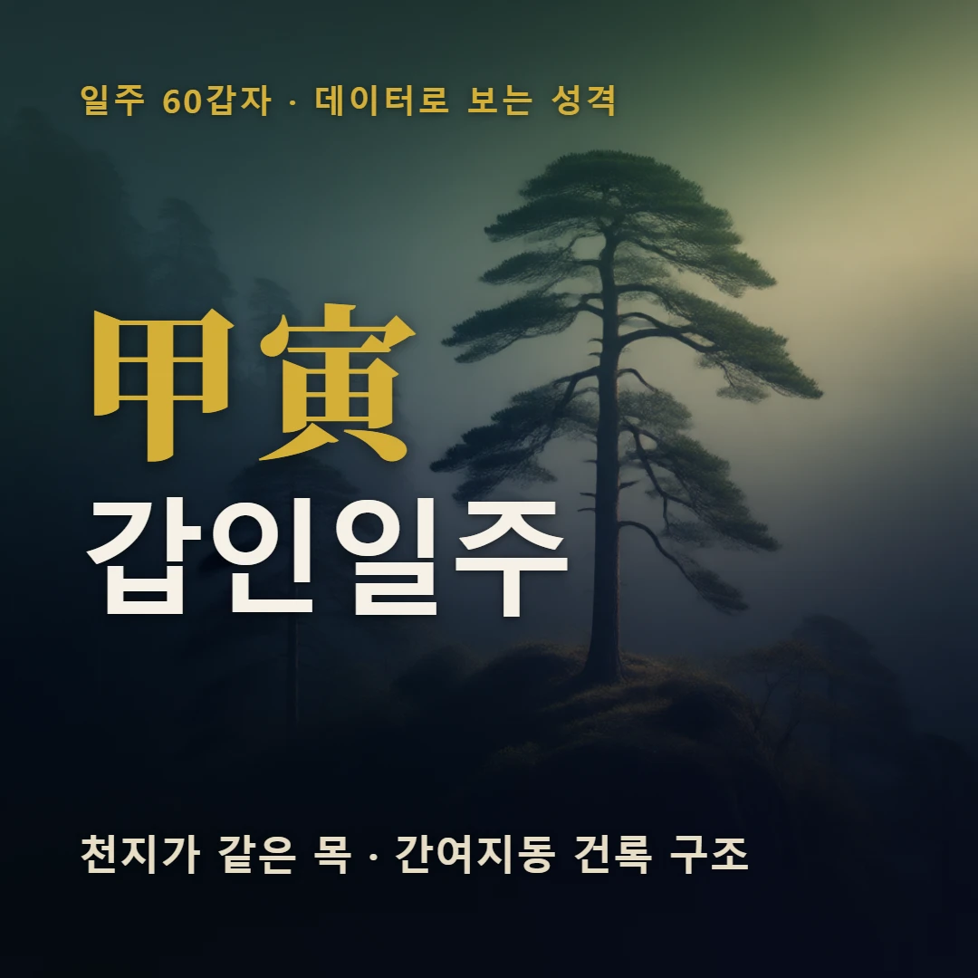 갑인일주 표지 — 천지가 같은 목 · 간여지동 건록 구조