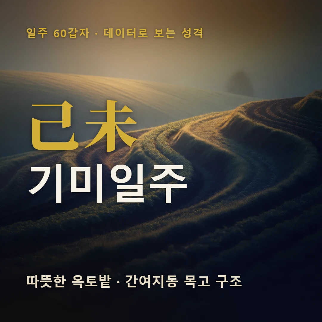 기미일주 표지 — 따뜻한 옥토밭 · 간여지동 목고 구조