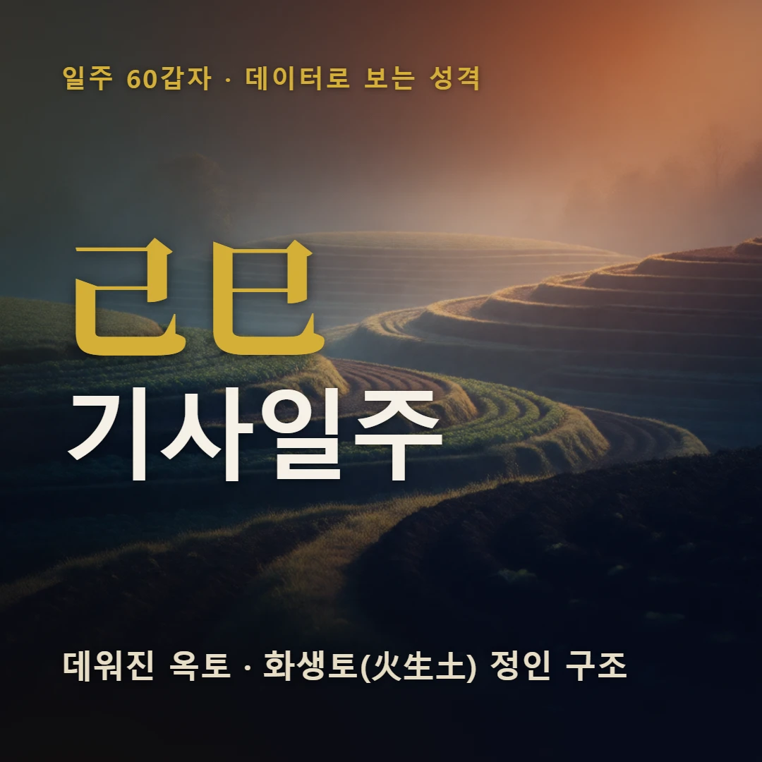 기사일주 표지 — 데워진 옥토 · 화생토(火生土) 정인 구조