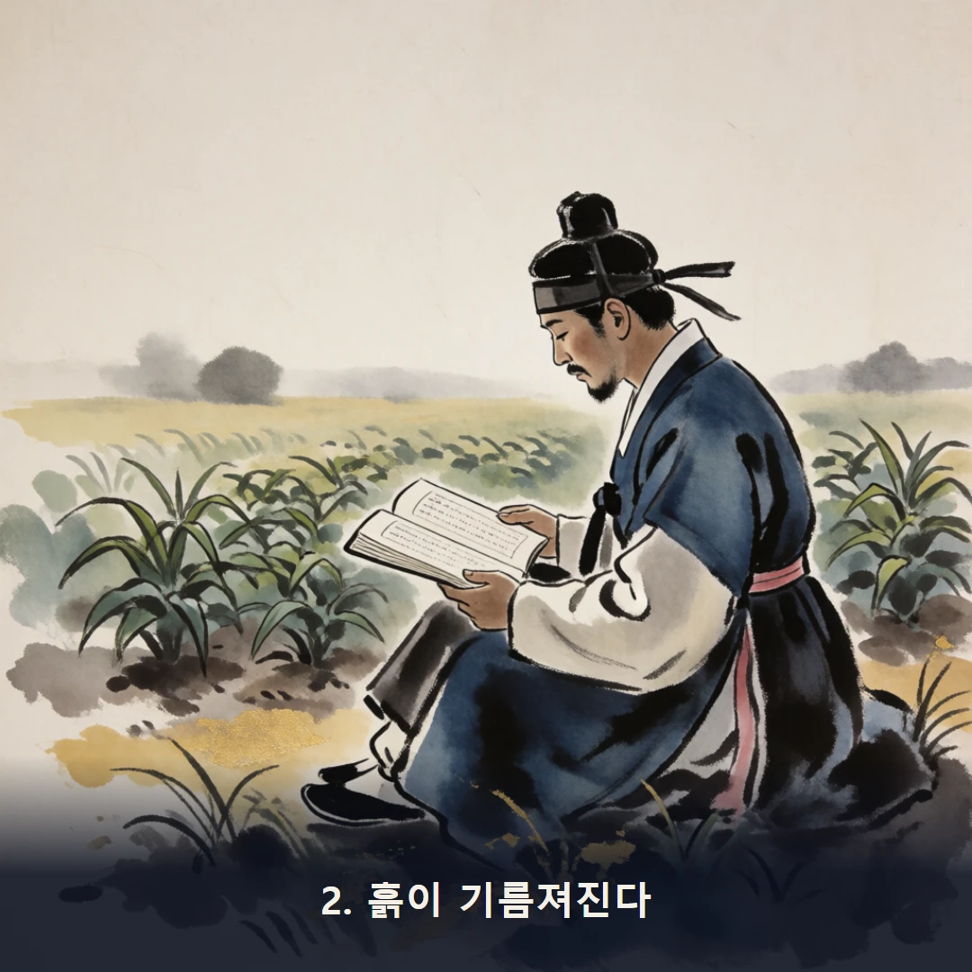 웹툰 2컷 — 2. 흙이 기름져진다