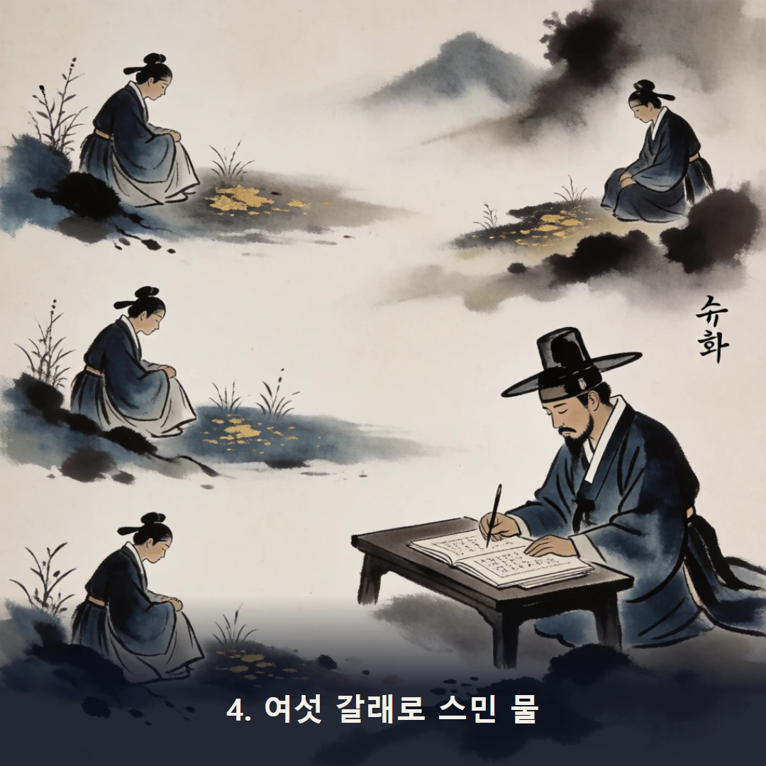 웹툰 4컷 — 4. 여섯 갈래로 스민 물