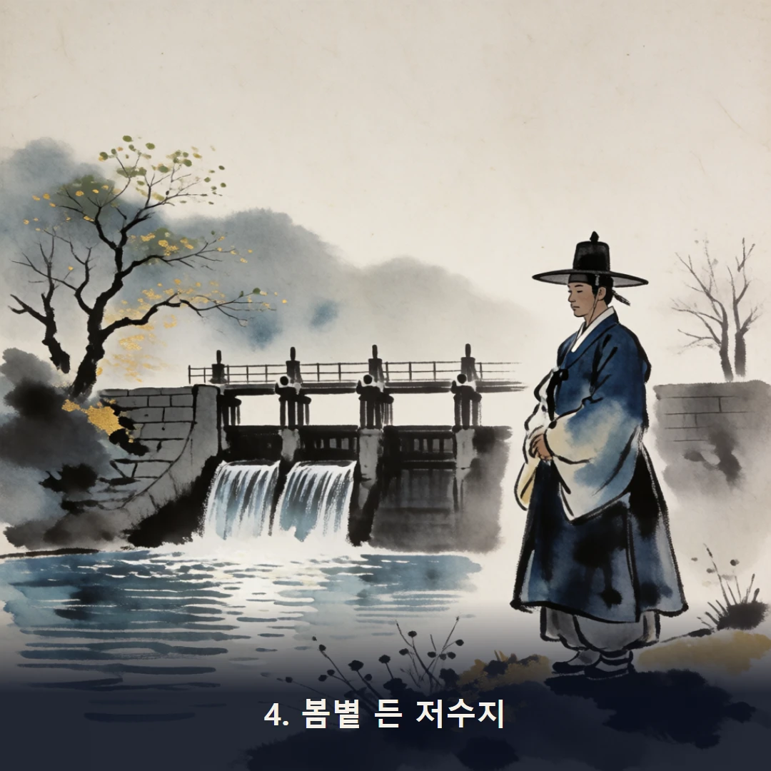 웹툰 4컷 — 4. 봄볕 든 저수지