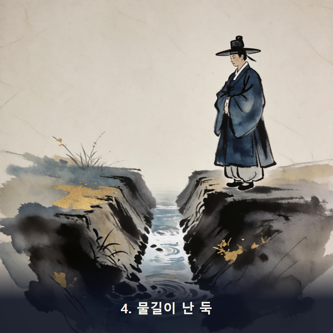 웹툰 4컷 — 4. 물길이 난 둑