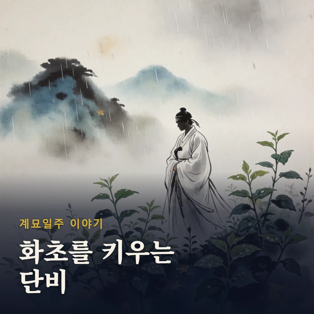 계묘일주 이야기 표지 — 화초를 키우는 단비