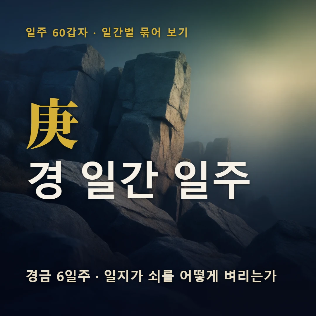 경 일간 일주 표지 — 경금 6일주 · 일지가 쇠를 어떻게 벼리는가