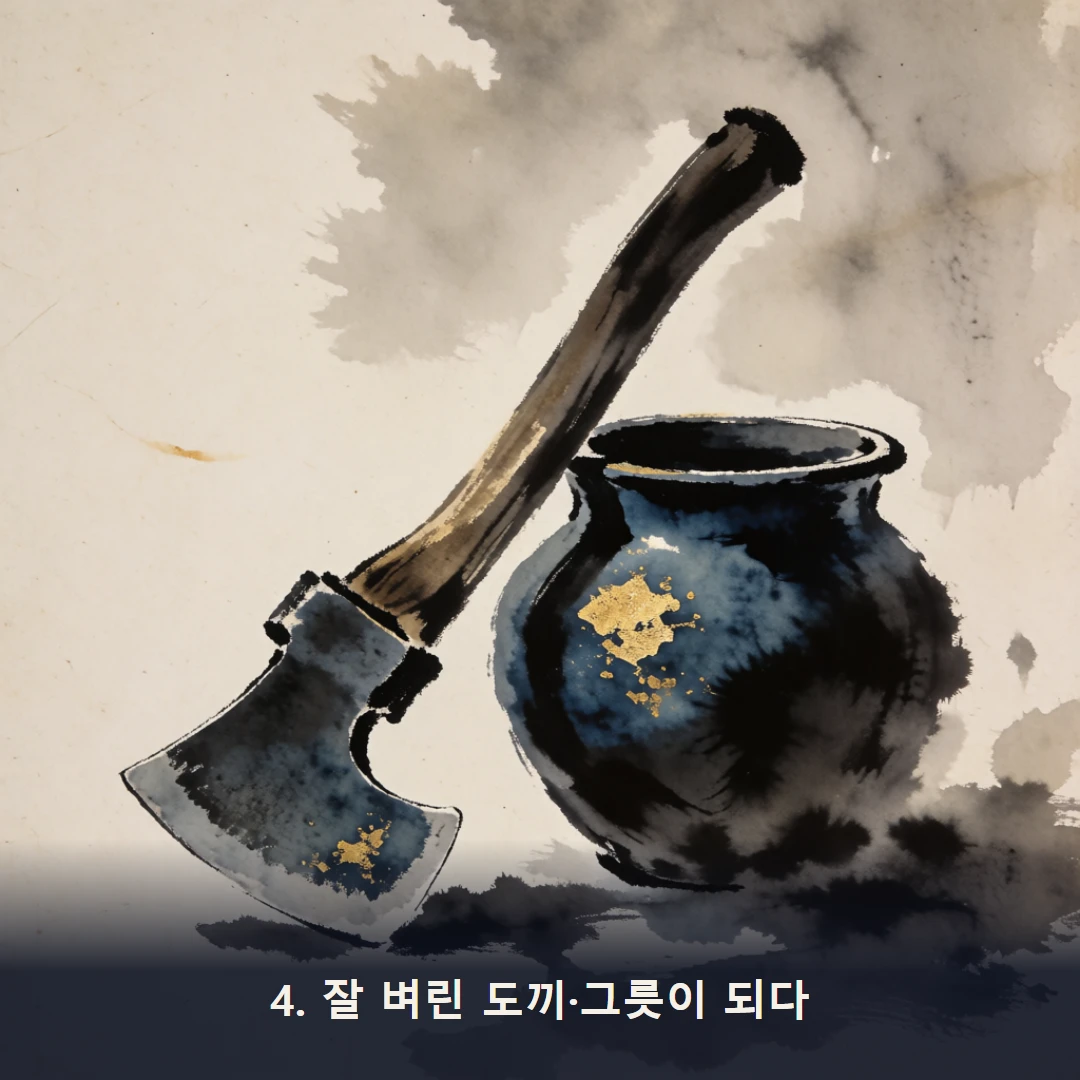 웹툰 4컷 — 4. 잘 벼린 도끼·그릇이 되다