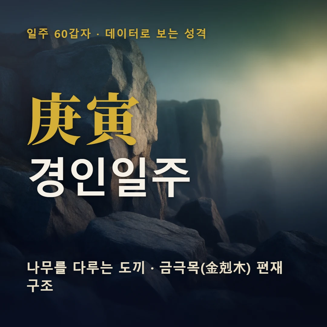 경인일주 표지 — 나무를 다루는 도끼 · 금극목(金剋木) 편재 구조