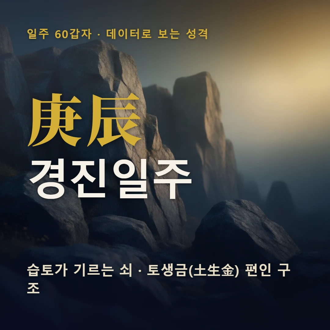 경진일주 표지 — 습토가 기르는 쇠 · 토생금(土生金) 편인 구조