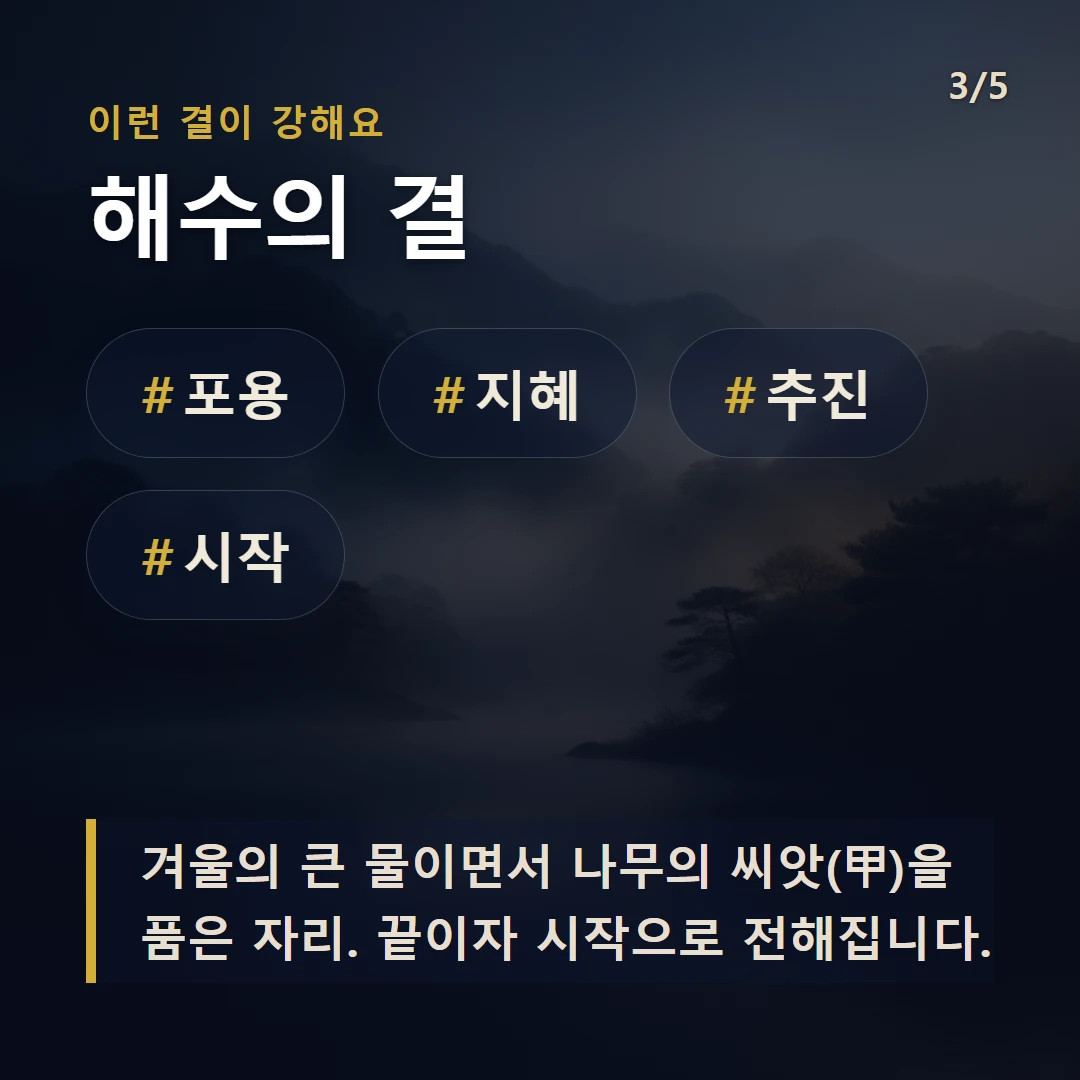 해수의 결 — #포용 #지혜 #추진 #시작