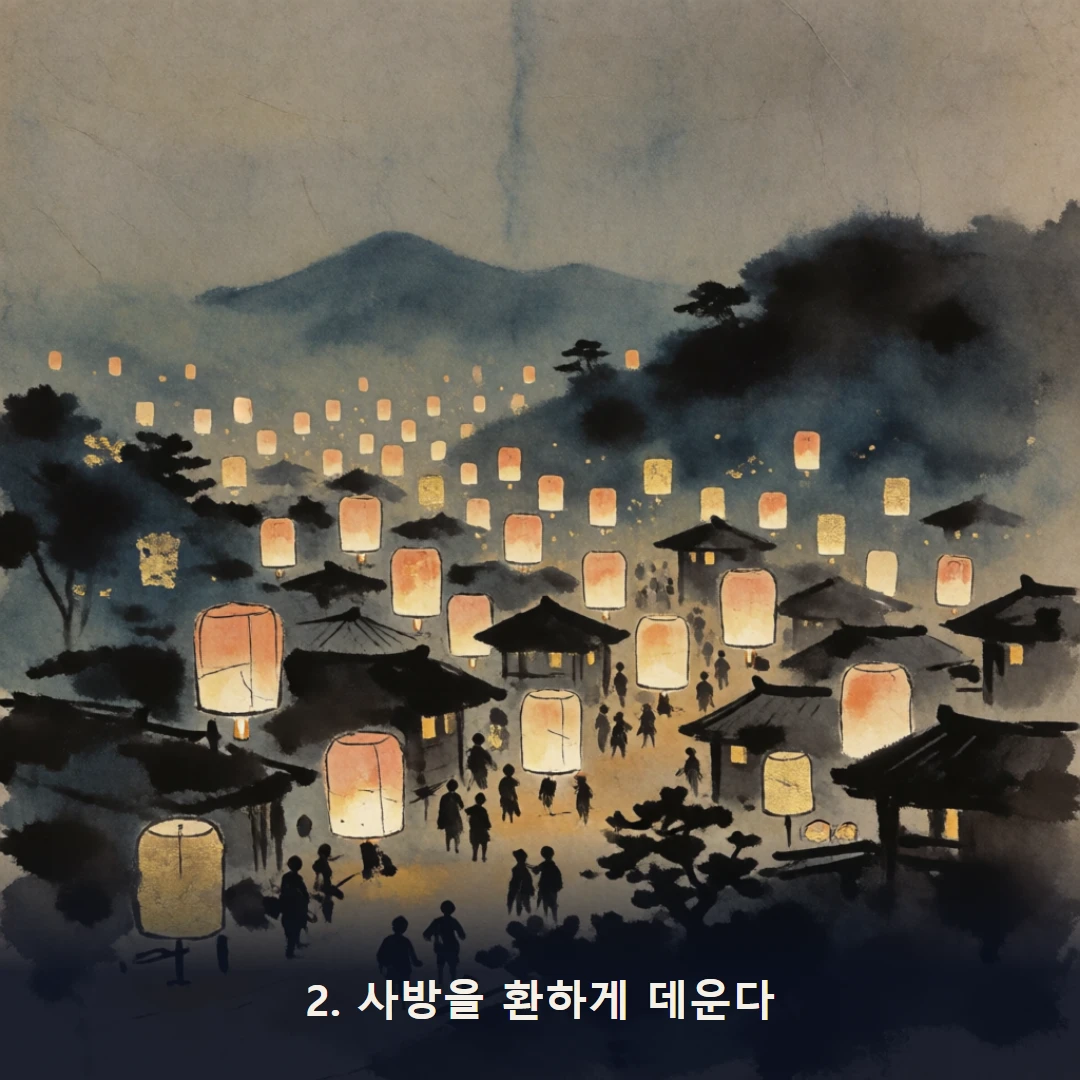 웹툰 2컷 — 2. 사방을 환하게 데운다