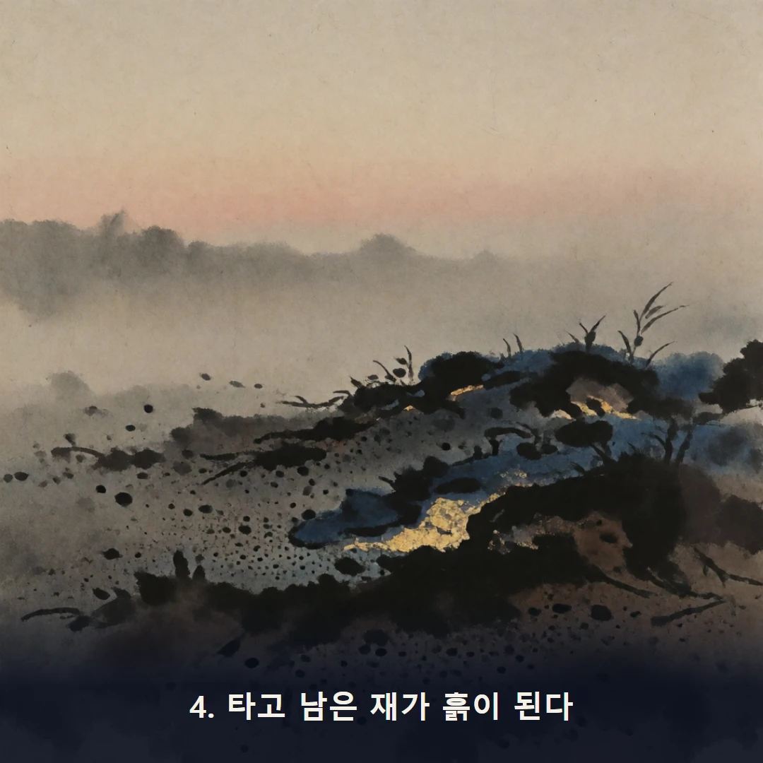 웹툰 4컷 — 4. 타고 남은 재가 흙이 된다