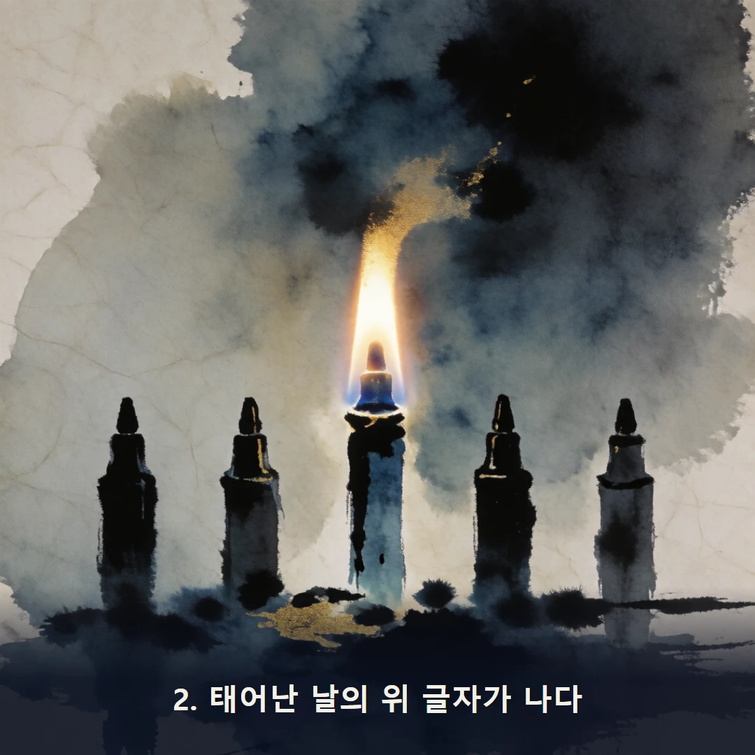 웹툰 2컷 — 2. 태어난 날의 위 글자가 나다