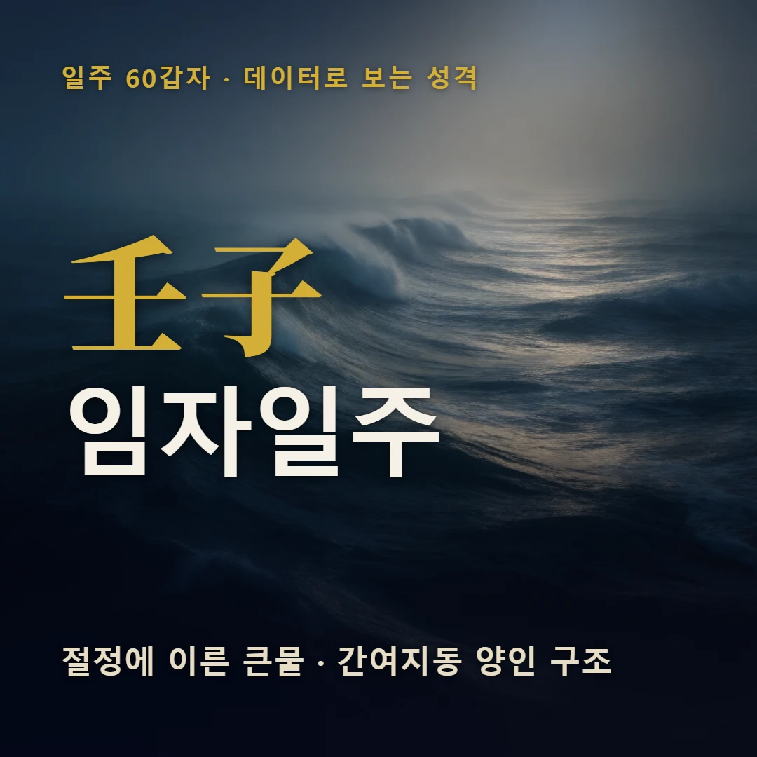 임자일주 표지 — 절정에 이른 큰물 · 간여지동 양인 구조