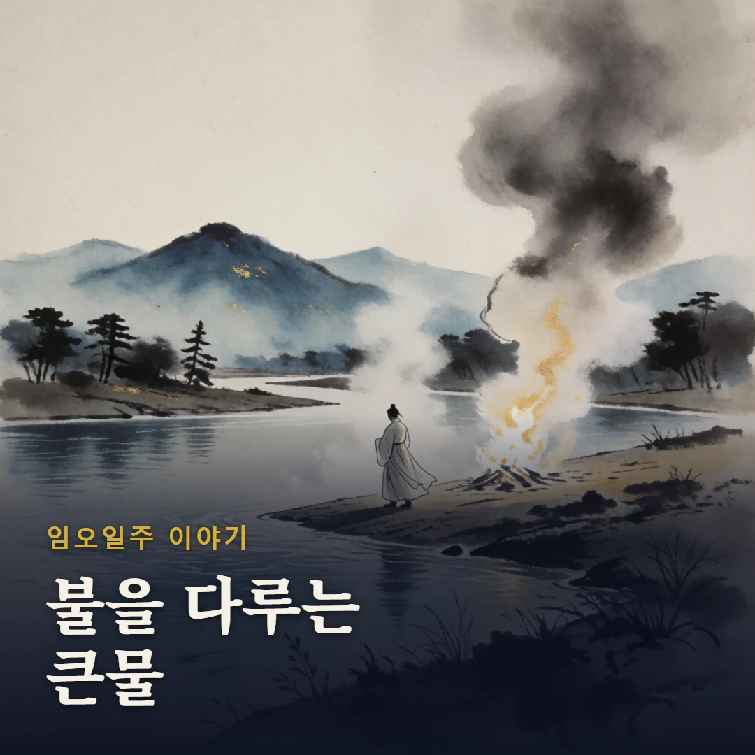 임오일주 이야기 표지 — 불을 다루는 큰물