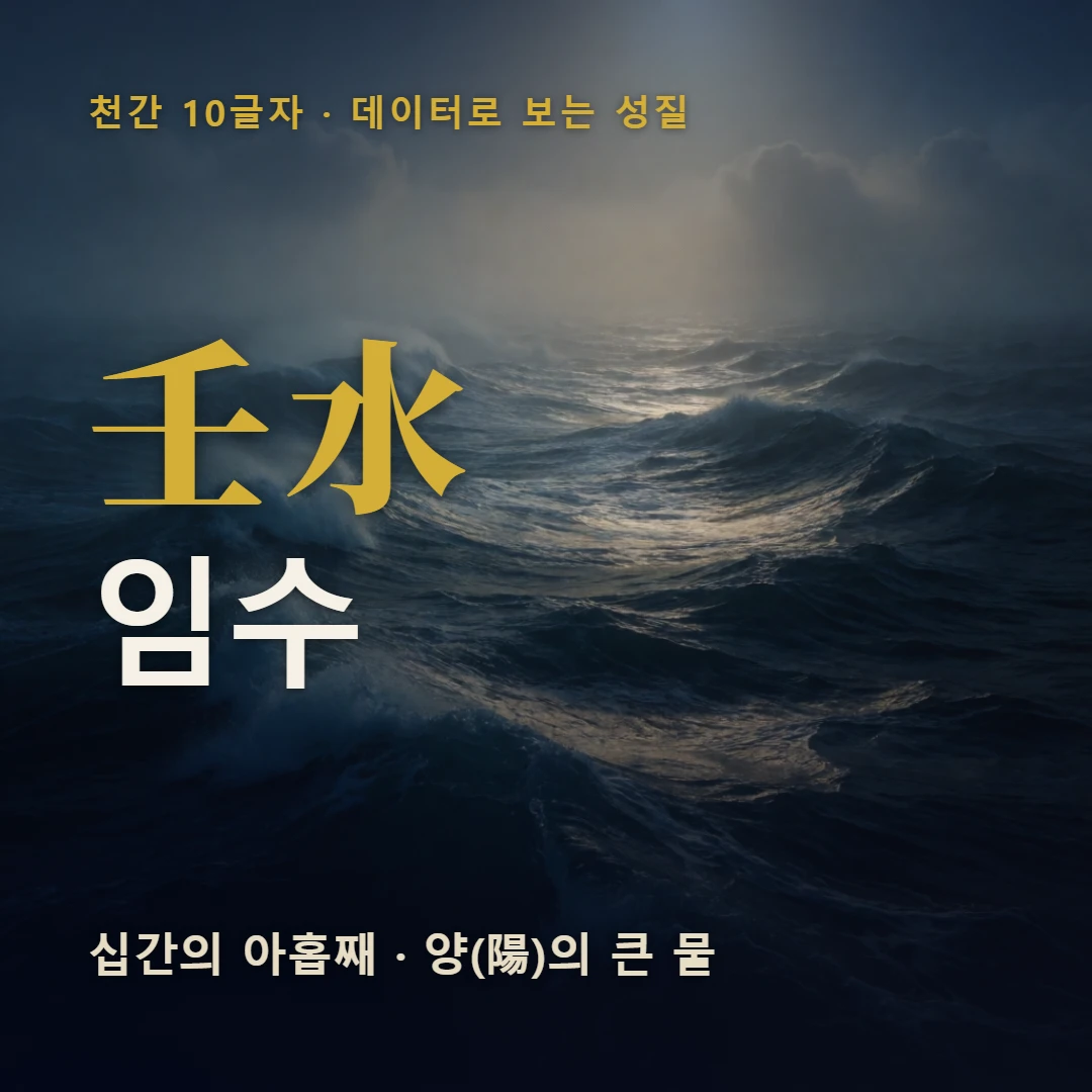 임수 표지 — 십간의 아홉째 · 양(陽)의 큰 물