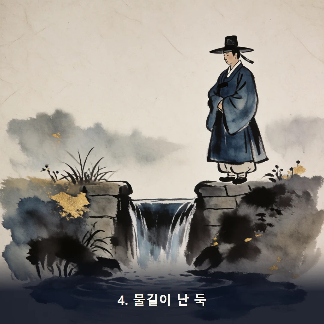 웹툰 4컷 — 4. 물길이 난 둑