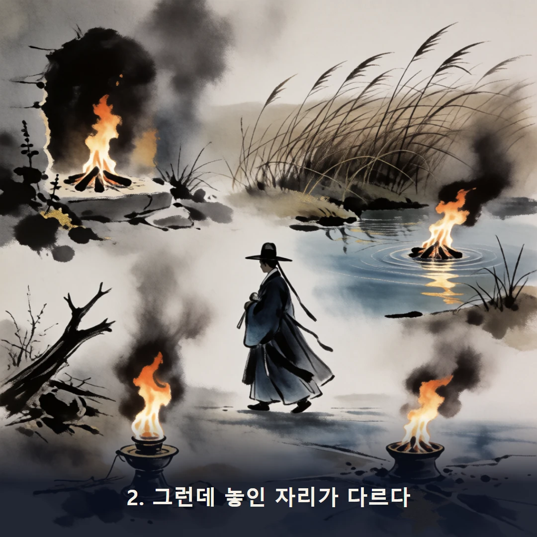 웹툰 2컷 — 2. 그런데 놓인 자리가 다르다