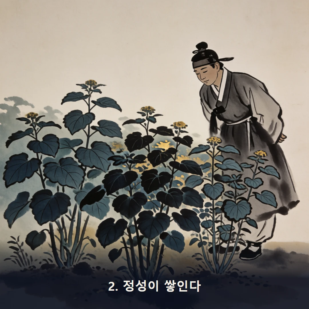 웹툰 2컷 — 2. 정성이 쌓인다
