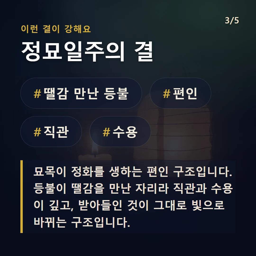 정묘일주의 결 — #땔감 만난 등불 #편인 #직관 #수용
