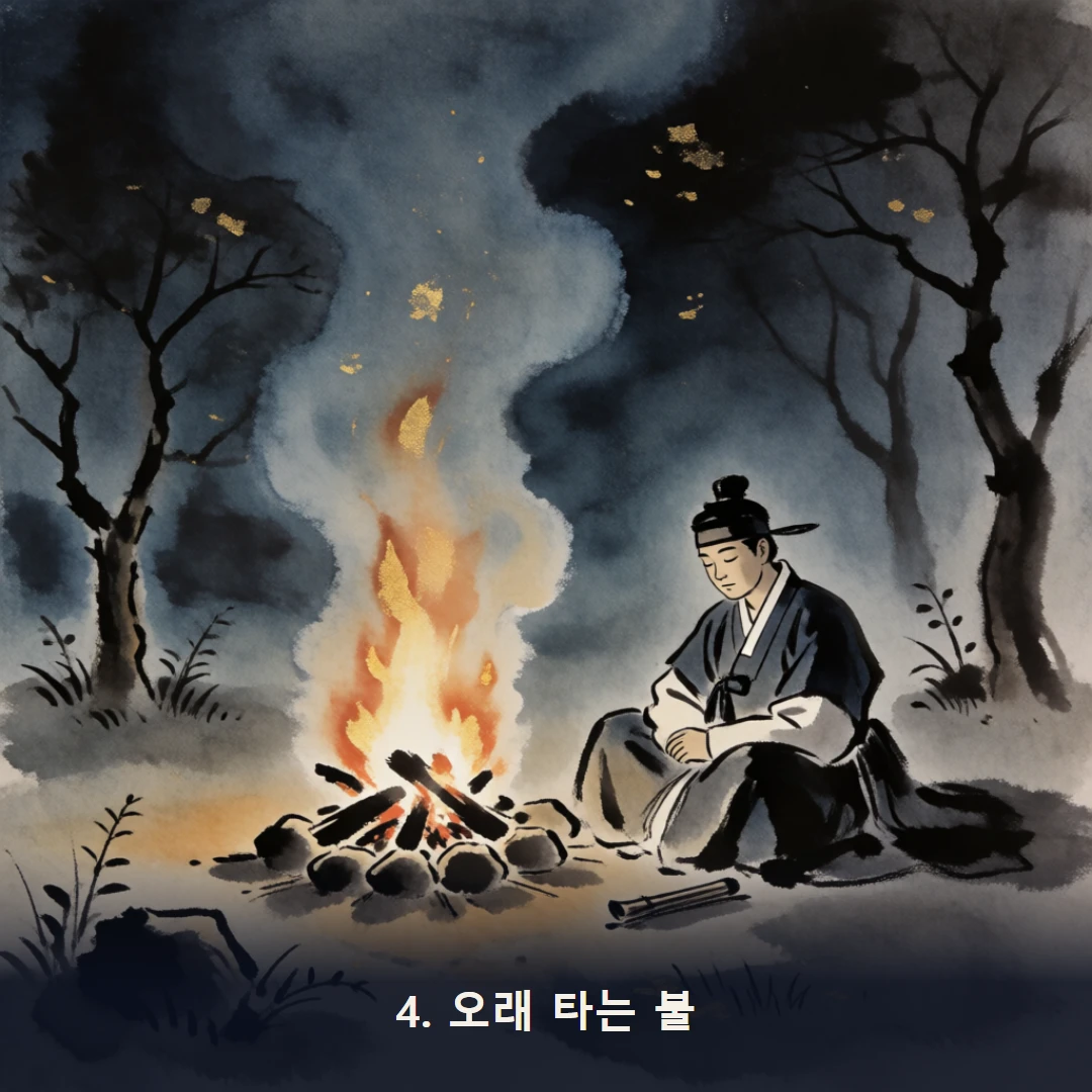 웹툰 4컷 — 4. 오래 타는 불