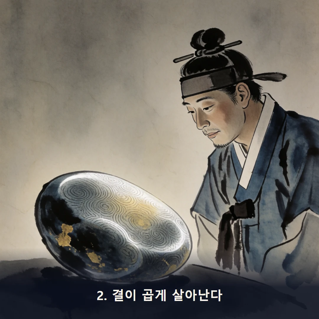 웹툰 2컷 — 2. 결이 곱게 살아난다