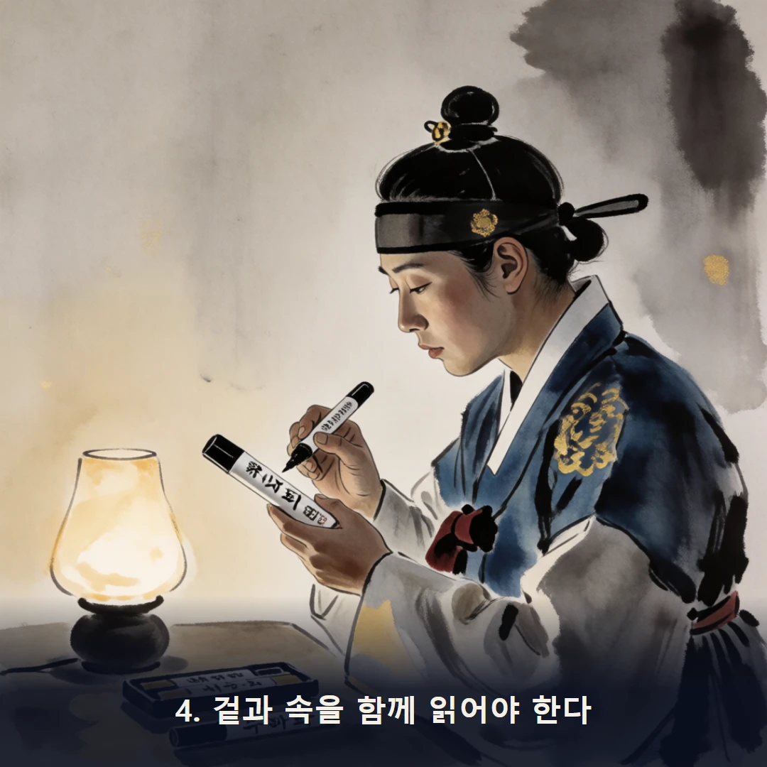 웹툰 4컷 — 4. 겉과 속을 함께 읽어야 한다