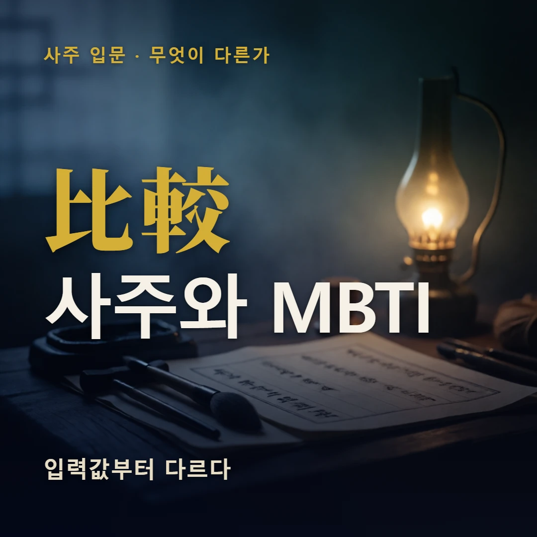사주와 MBTI 표지 — 입력값부터 다르다