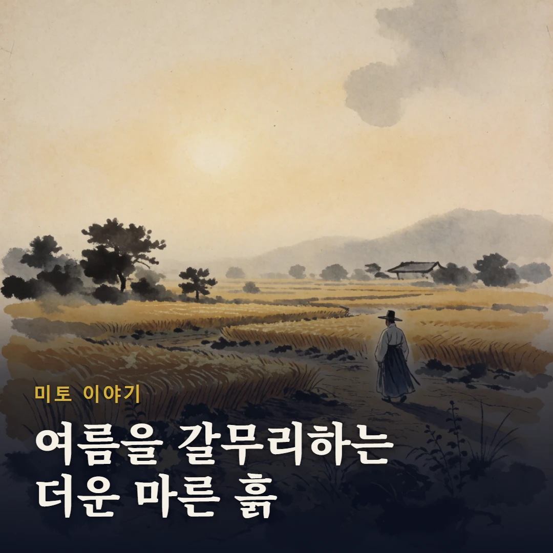 미토 이야기 표지 — 여름을 갈무리하는 더운 마른 흙