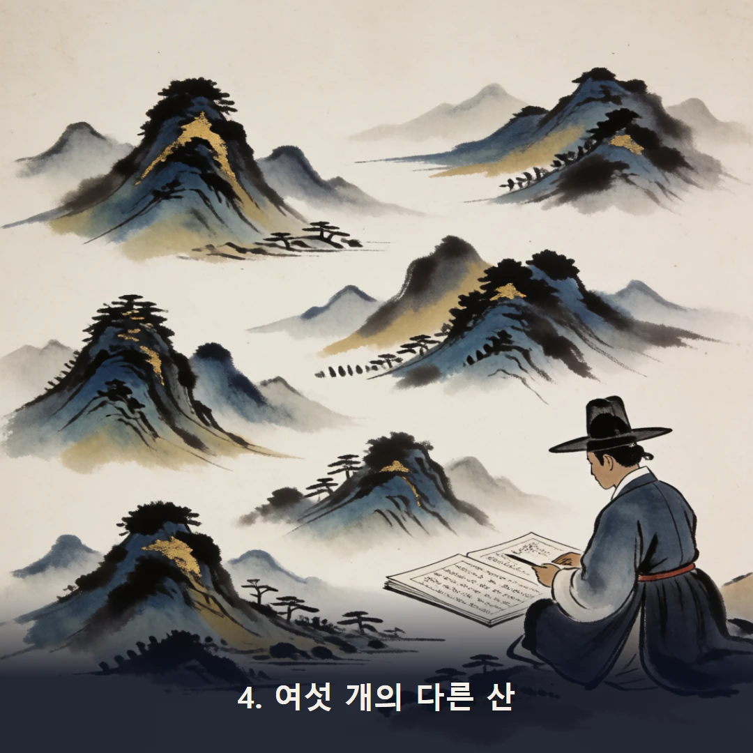 웹툰 4컷 — 4. 여섯 개의 다른 산