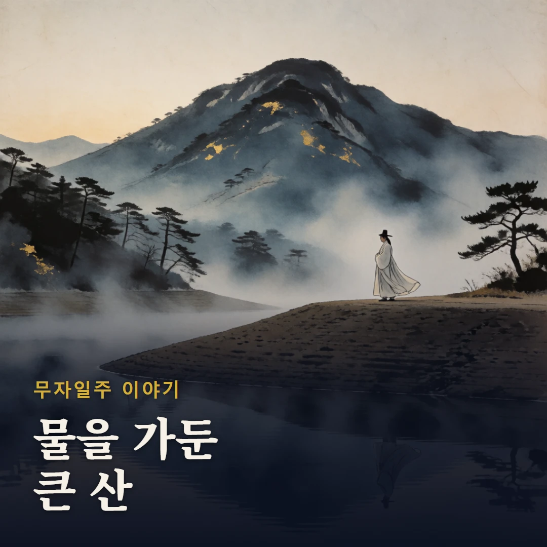 무자일주 이야기 표지 — 물을 가둔 큰 산