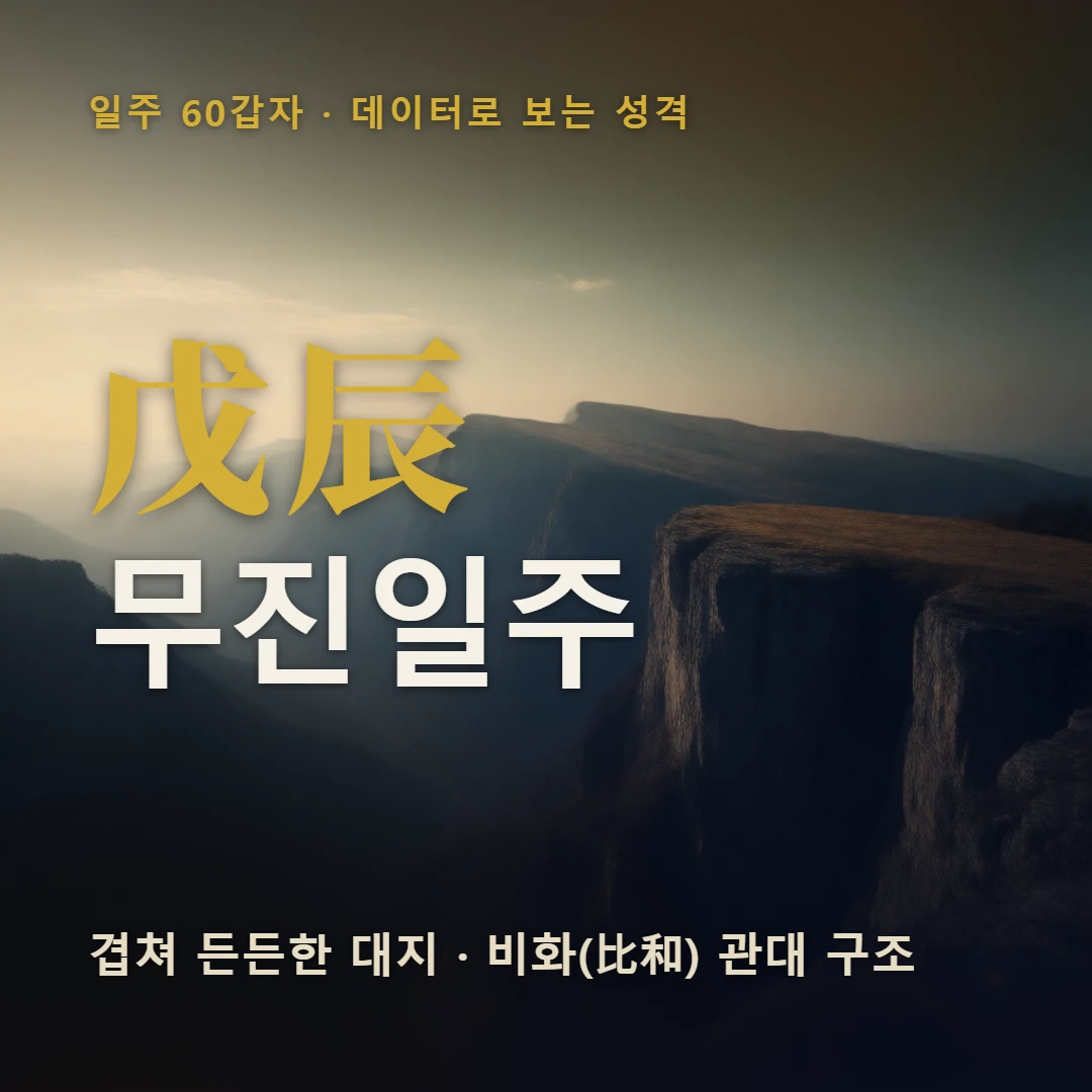 무진일주 표지 — 겹쳐 든든한 대지 · 비화(比和) 관대 구조
