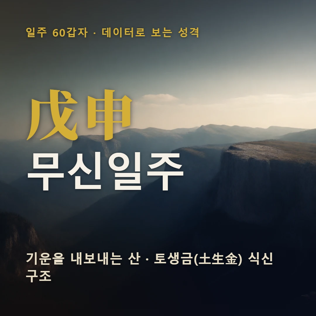 무신일주 표지 — 기운을 내보내는 산 · 토생금(土生金) 식신 구조
