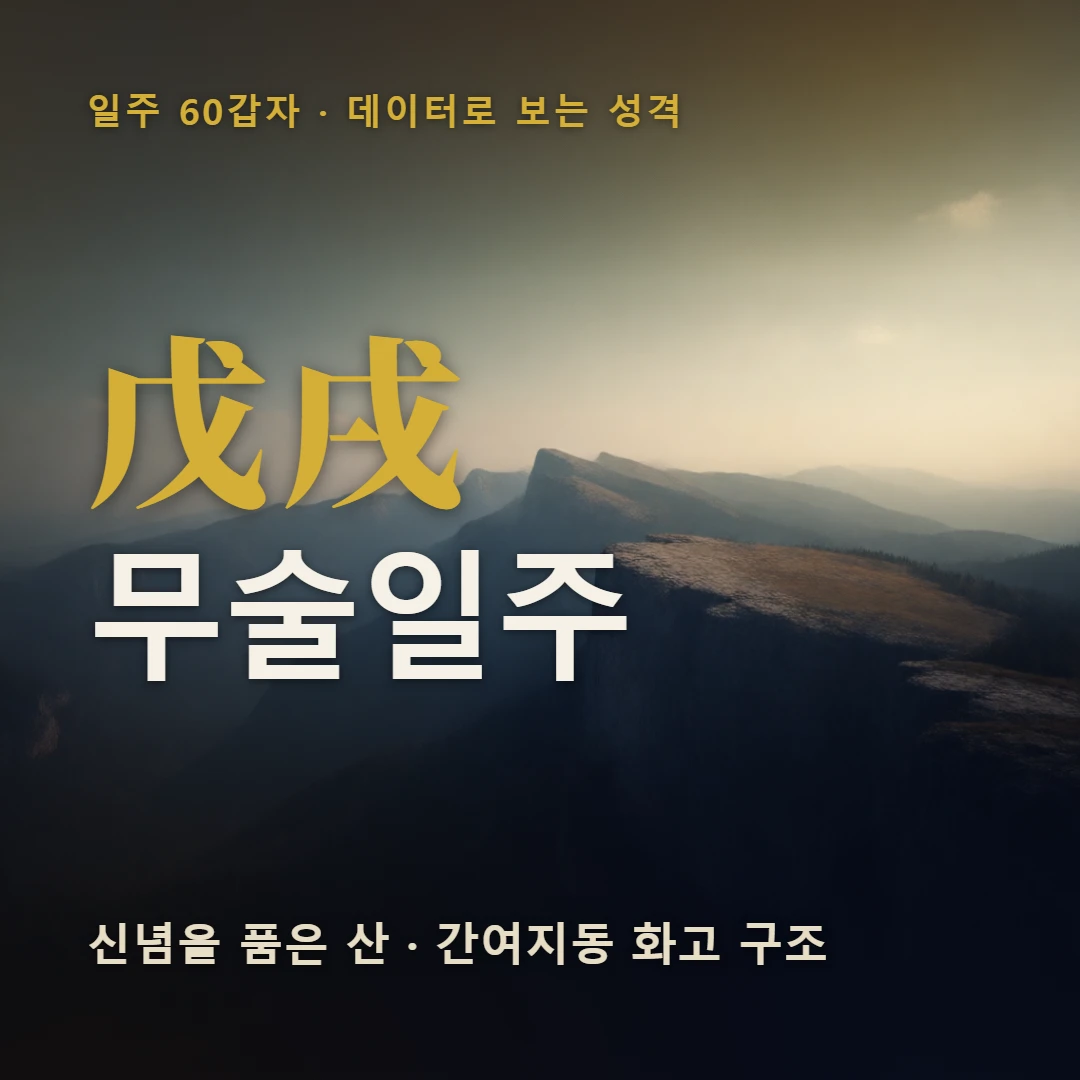 무술일주 표지 — 신념을 품은 산 · 간여지동 화고 구조