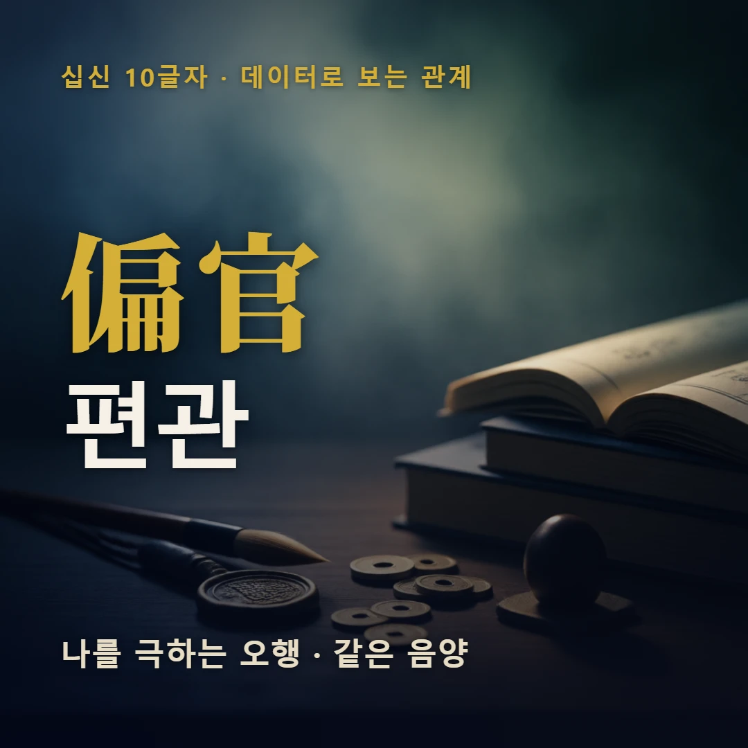 편관 표지 — 나를 극하는 오행 · 같은 음양