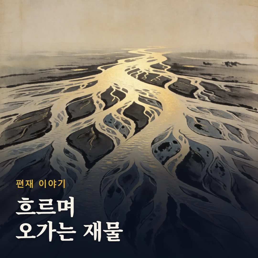 편재 이야기 표지 — 흐르며 오가는 재물