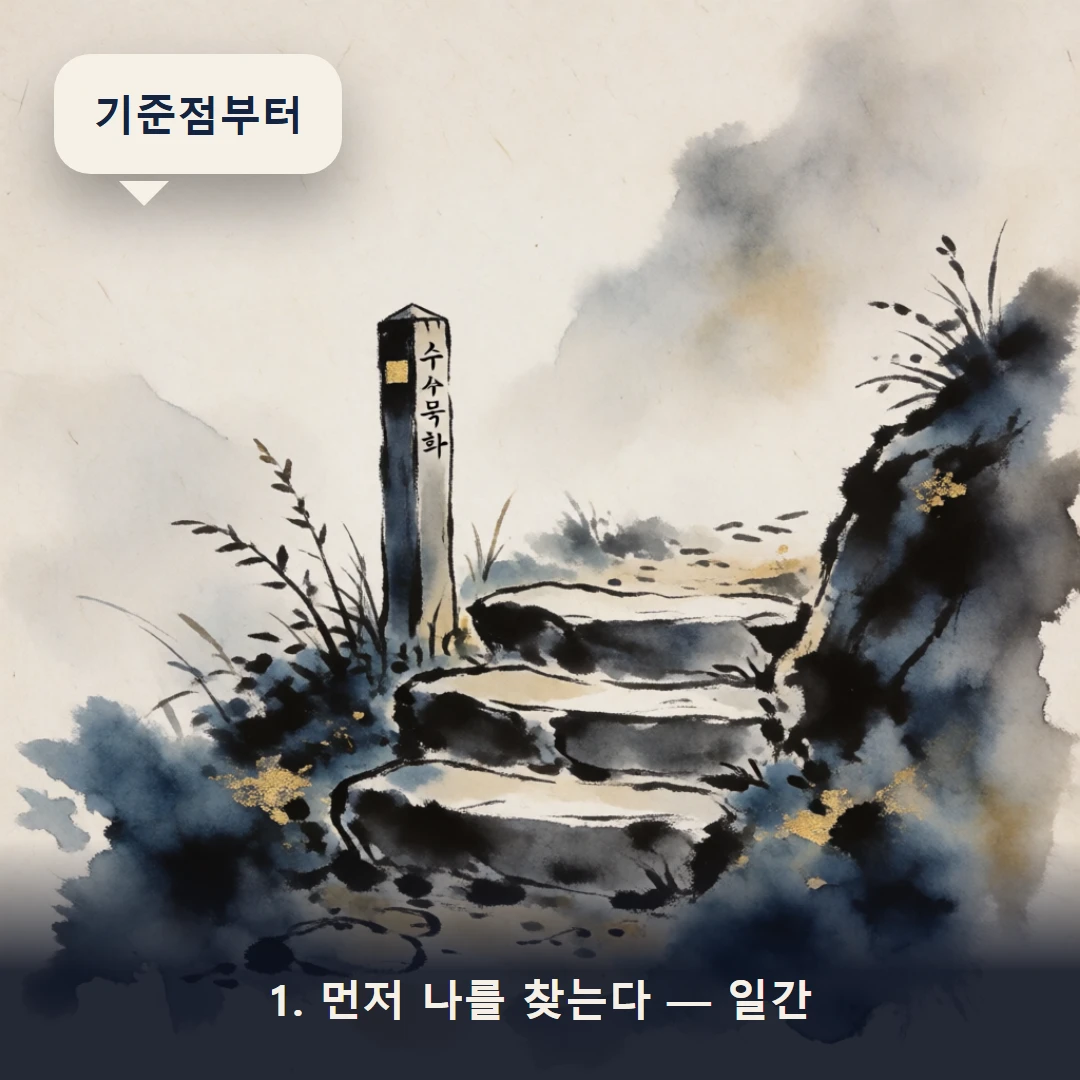 웹툰 1컷 — 1. 먼저 나를 찾는다 — 일간 (기준점부터)