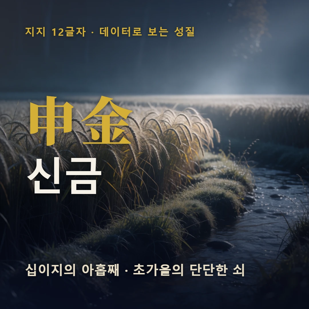 신금 표지 — 십이지의 아홉째 · 초가을의 단단한 쇠