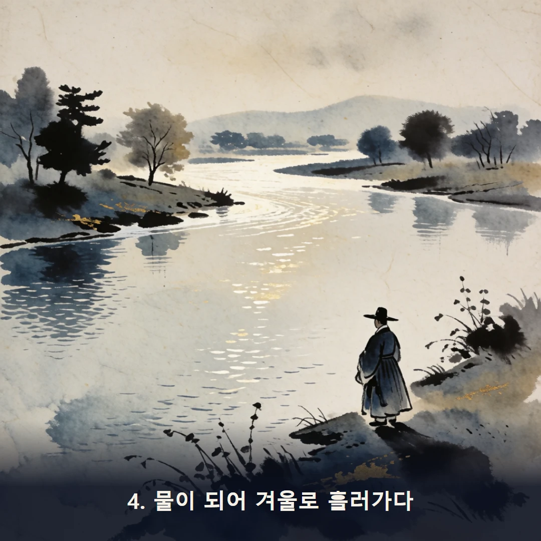 웹툰 4컷 — 4. 물이 되어 겨울로 흘러가다