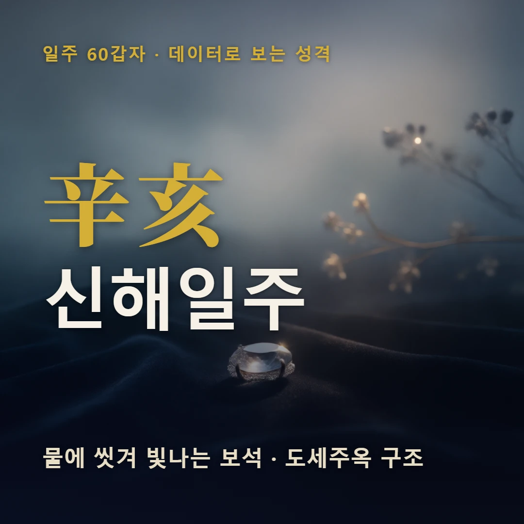 신해일주 표지 — 물에 씻겨 빛나는 보석 · 도세주옥 구조