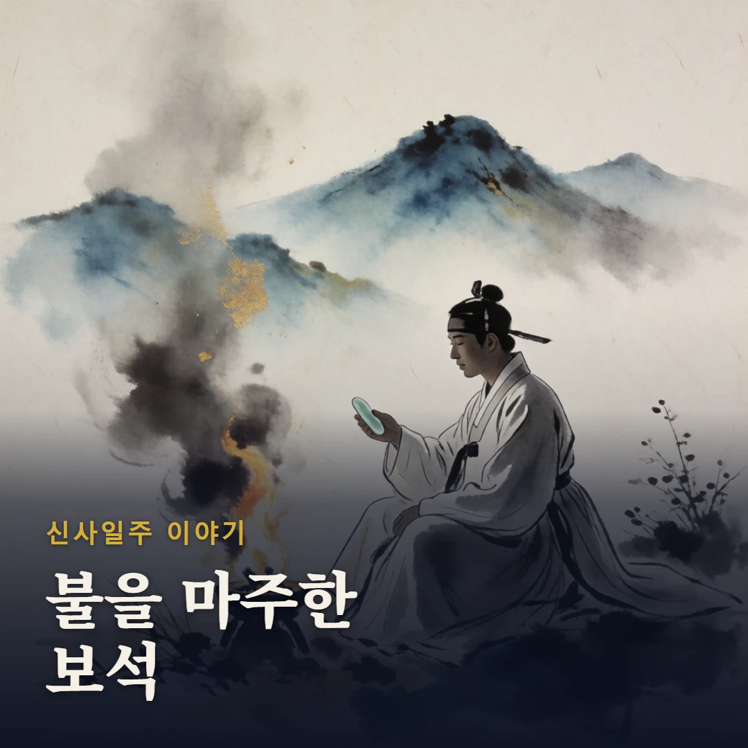 신사일주 이야기 표지 — 불을 마주한 보석