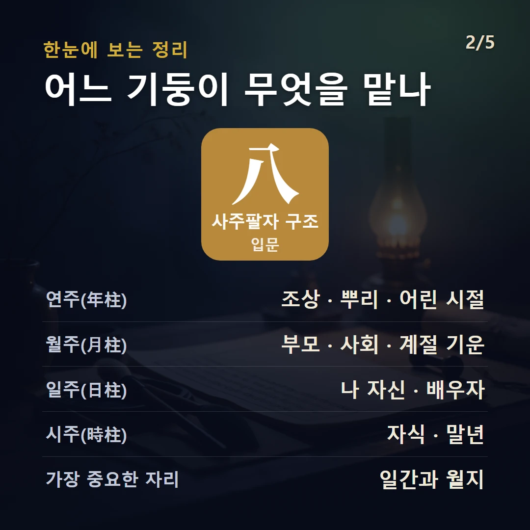 사주팔자 구조 구조 — 사주팔자의 구조를 데이터로 정리